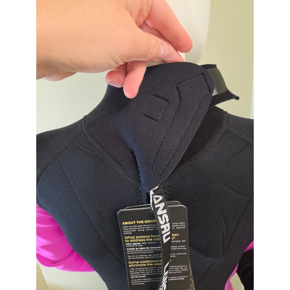 Lansru Womens 3mm Neoprene Full Body Wetsuit Black Pink Scuba Diving Surfing NWT - Picture 12 of 16